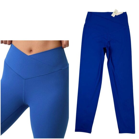 Offline by Aerie Real Me 7/8 High Rise Crossover Leggings Blue Size L NWT - Picture 1 of 16